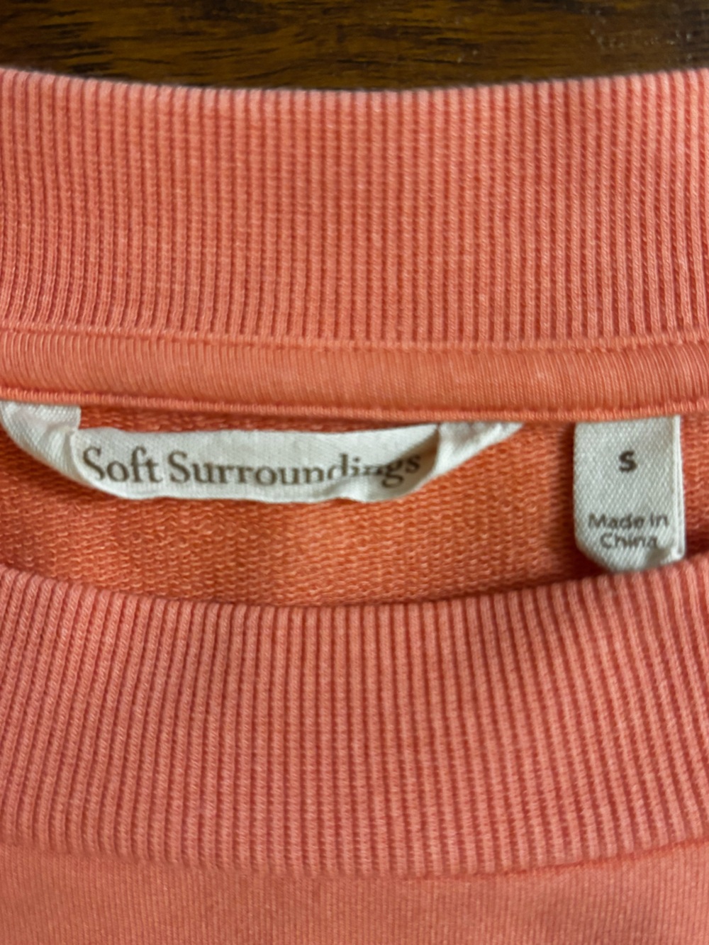 Soft Surroundings Top Coral Peach Pullover Grommet Buttons Long Sleeve Shirt - Picture 8 of 9
